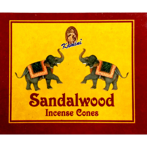 Kamini Incense Cones SANDALWOOD BOX of 12 Packets