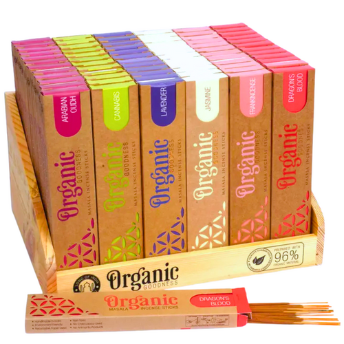 ORGANIC Goodness INCENSE 15g Display Stand 6 X 12 Packets