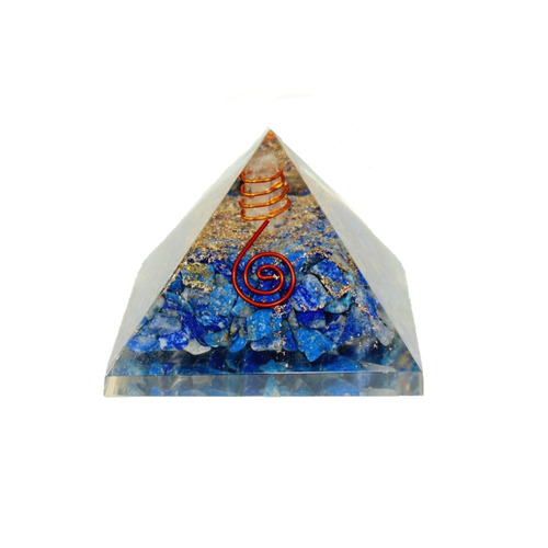 Orgonite Pyramid LAPIS LAZULI with medallion LARGE