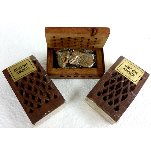 Rosewood Cutwork Box with BROWN AMBER