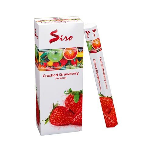 Siro Incense Hex CRUSHED STRAWBERRY 20 stick BOX of 6 Packets