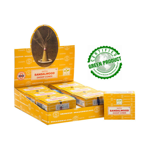 Satya Cones SANDALWOOD Box of 12 Packets