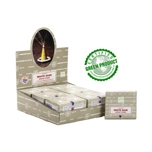 Satya Cones WHITE SAGE BOX of 12 Packets