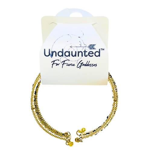 Undaunted DELILAH Cuff Beaded Bracelet BLACK/GOLD