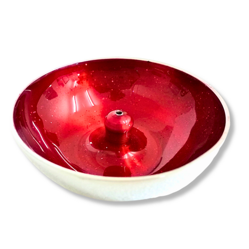 Aluminium Incense Dish RED with Glitter