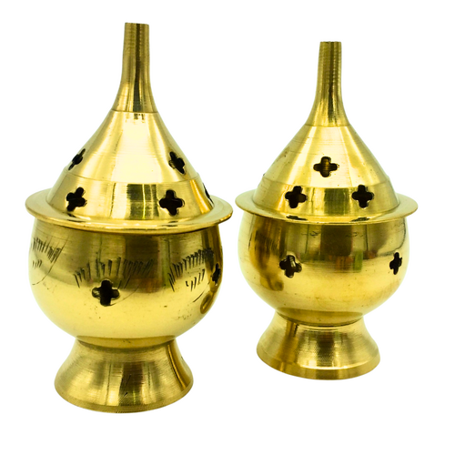 Brass INCENSE CONE BURNER on stand