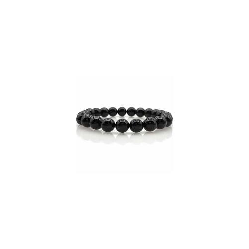 Crystal Bead Bracelet BLACK AGATE 10mm