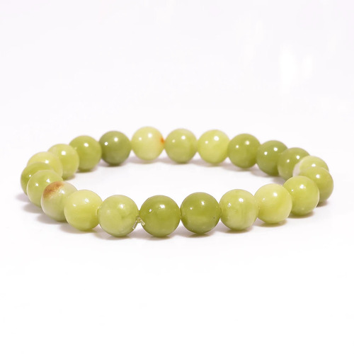 Crystal Bead Bracelet LEMON JADE 8mm Small