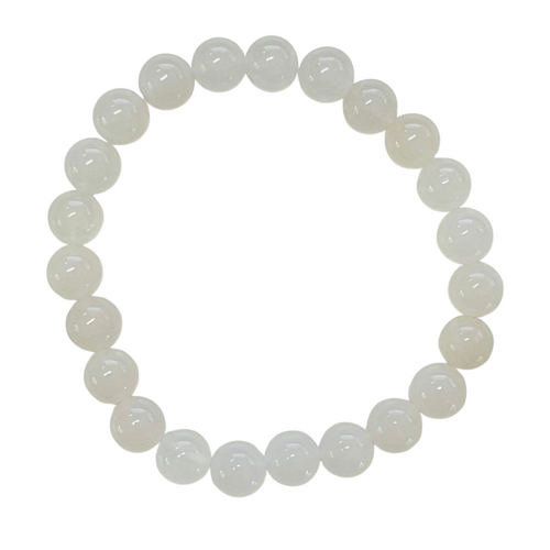 Crystal Bead Bracelet WHITE ONYX 6mm XS