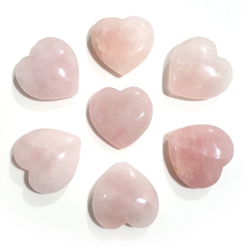 Carved Crystal HEART Rose Quartz 40mm