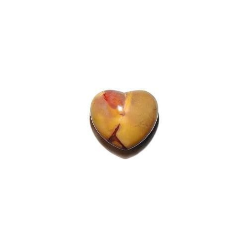 Carved Crystal PUFF HEART Mookaite 30mm