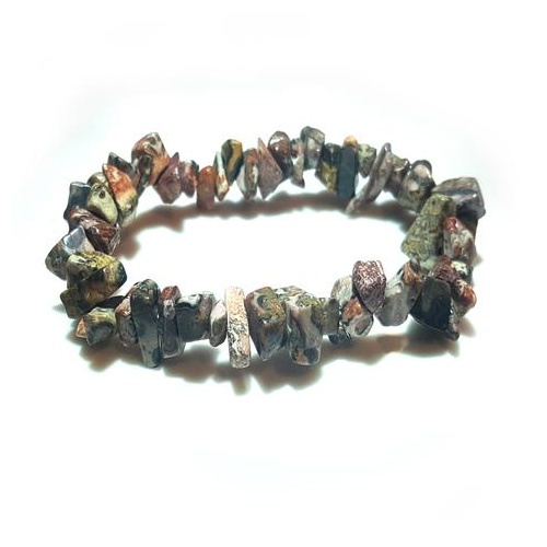 Crystal Chip Bracelet LEOPARD SKIN JASPER