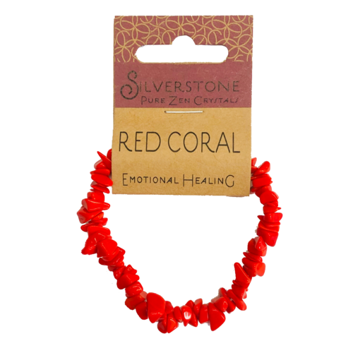 Crystal Chip Bracelet RED CORAL Eco Range