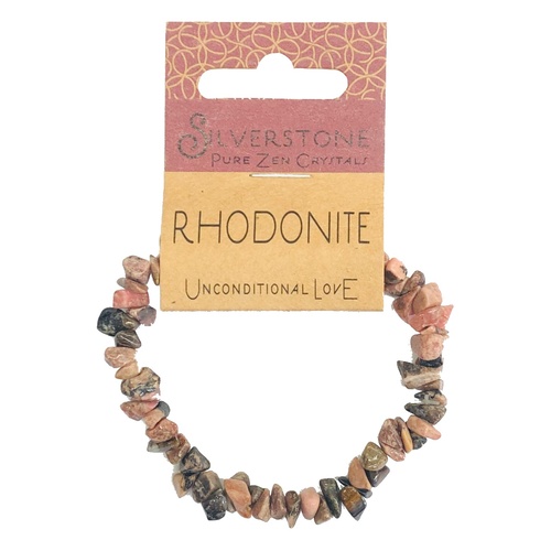 Crystal Chip Bracelet RHODONITE Eco Range