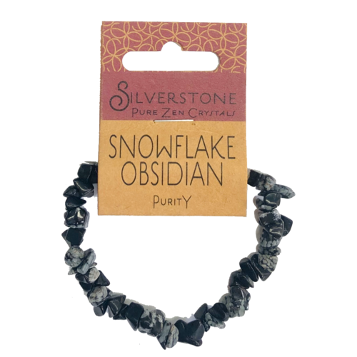 Crystal Chip Bracelet SNOWFLAKE OBSIDIAN Eco Range