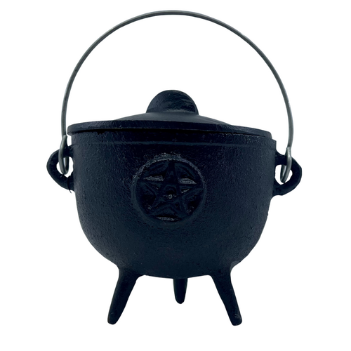 Cauldron Cast Iron w Lid PENTAGRAM Large