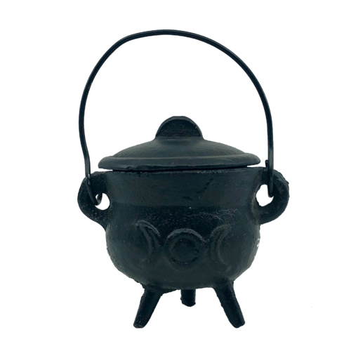 Cauldron w Lid Cast Iron SUN & MOON Small 8cm