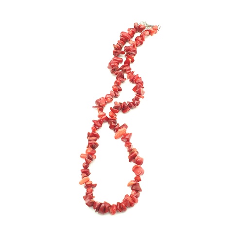 Crystal Chip Necklace RED CORAL Regular