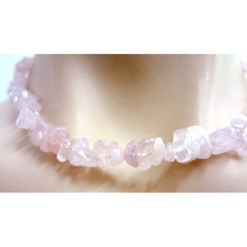 Crystal Chip Necklace ROSE QUARTZ 