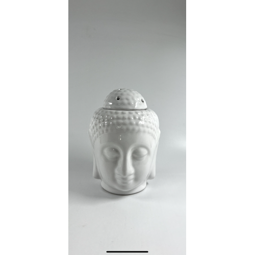Ceramic Oil Burner BUDDAH HEAD White