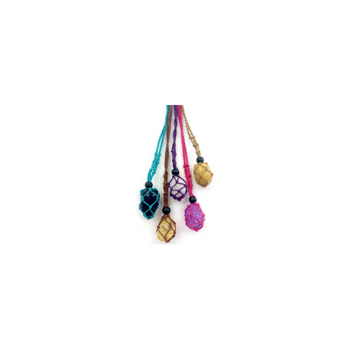 Gem Holder MACRAME BEADED Purple 