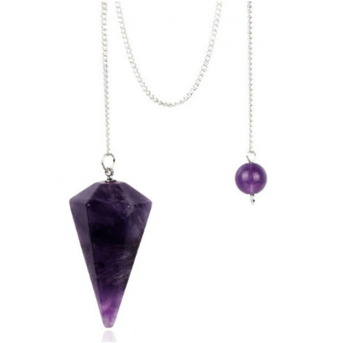 Gemstone Pendulum CHEVRON AMETHYST with Chain and Bead