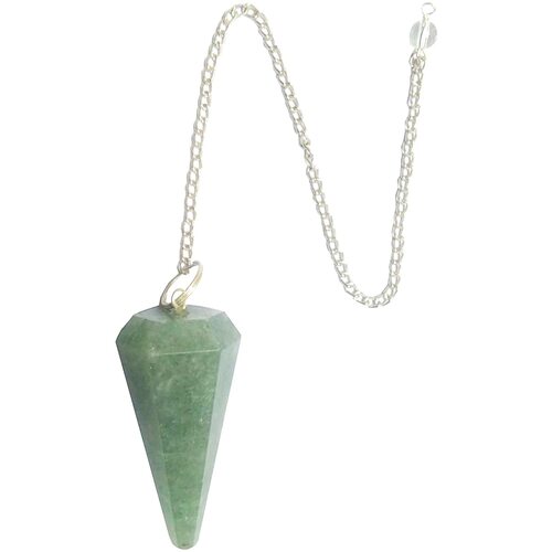 Gemstone Pendulum AVENTURINE GREEN with Bead and Chain