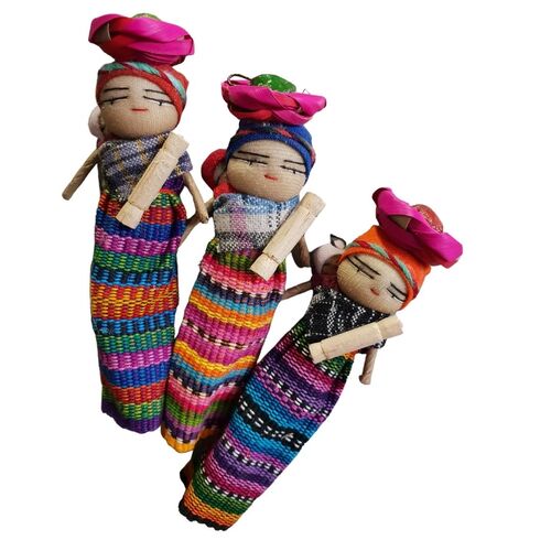 Guatemalan Worry Doll LARGE MAGNET Mother & Baby