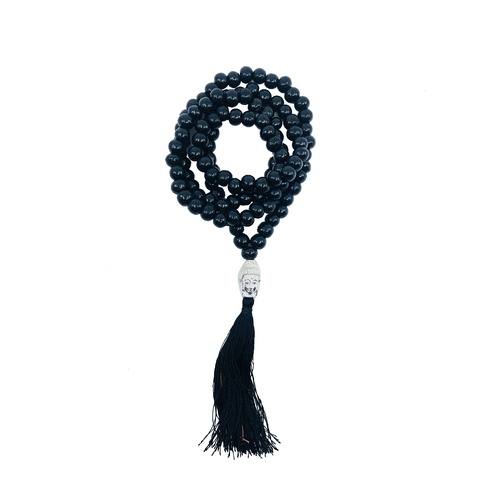 Mala Beads Buddha Head BLACK