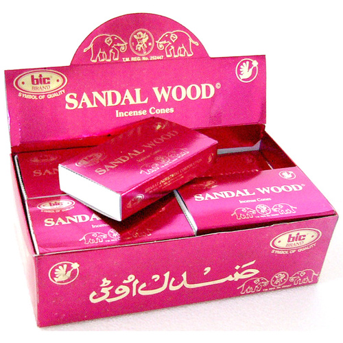 BIC Cones SANDALWOOD BOX of 12 Packets