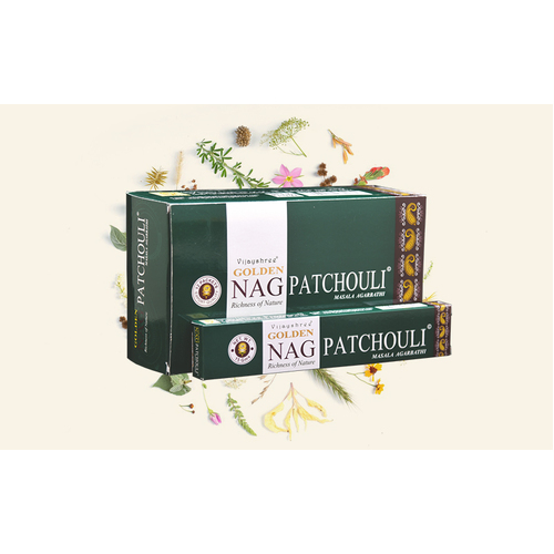 Vijayshree GOLDEN NAG PATCHOULI 15g BOX of 12 Packets