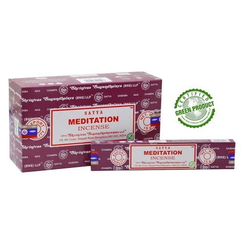 Satya Incense MEDITATION 15g BOX of 12 Packets