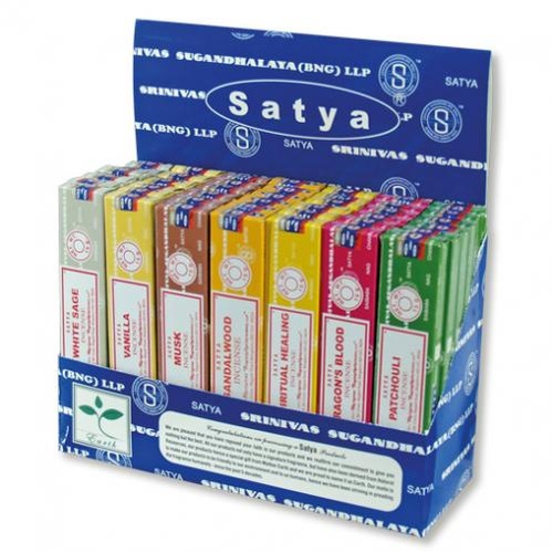 Satya Incense MIXED VARIETY 15g DISPLAY BOX of 42 Packets B