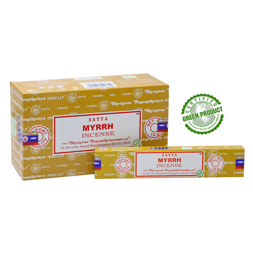 Satya Incense MYRRH 15g BOX of 12 Packets