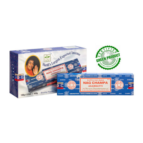 Satya Incense NAG CHAMPA 100g BOX of 6 Packets