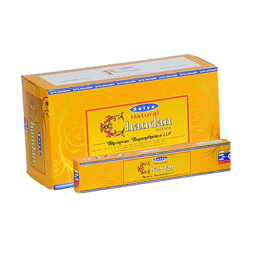 Satya Incense NATURAL SANDAL (CHANDAN) 15g BOX of 12 Packets