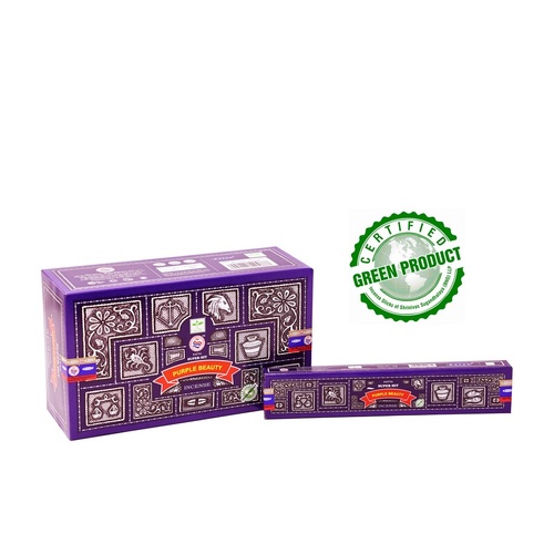 Satya Incense SUPER HIT PURPLE BEAUTY 15g BOX of 12 Packets