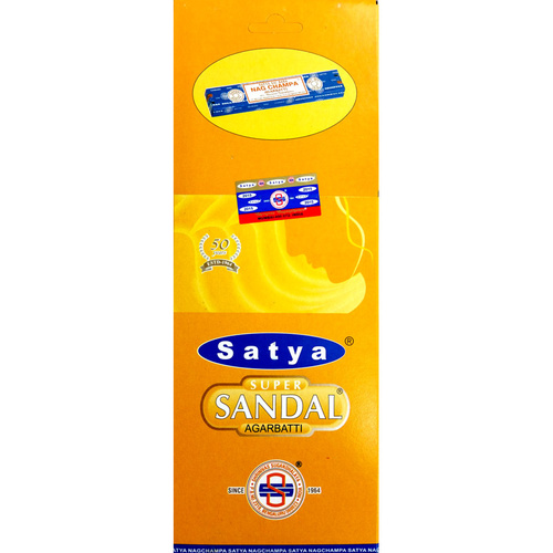 Satya Incense SUPER SANDAL 10g BOX of 25 Packets