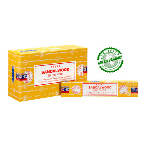 Satya Incense SANDALWOOD 15g BOX of 12 Packets