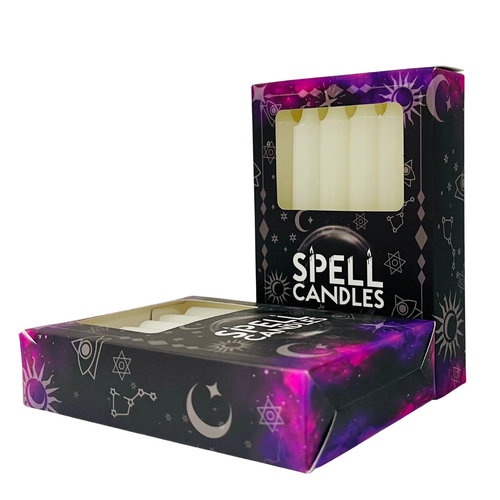 Spell Candle 10cm WHITE pack of 12