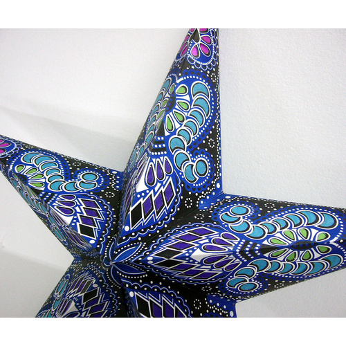 Star Hanging Lantern BLUE BLACK AQUA