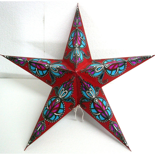 Star Hanging Lantern RED AQUA PINK