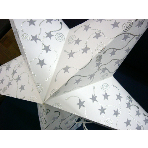 Star Hanging Lantern WHITE SILVER GREY