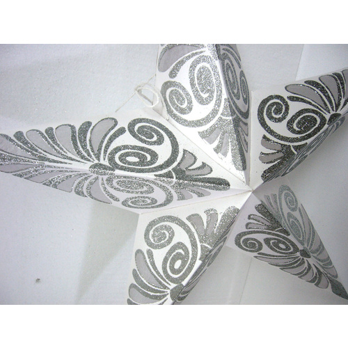 Star Hanging Lantern WHITE SILVER LAXMI