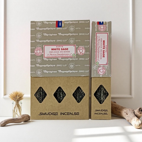 Satya Smudge Incense WHITE SAGE 25g BOX of 12 Packets
