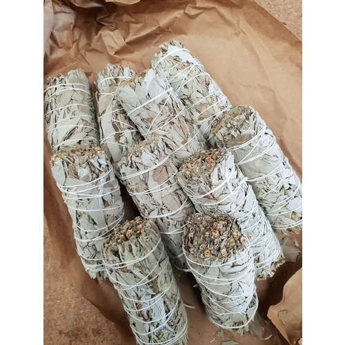 Californian White Sage MEDIUM Smudge Sticks (THICK) 10 UNPACKAGED