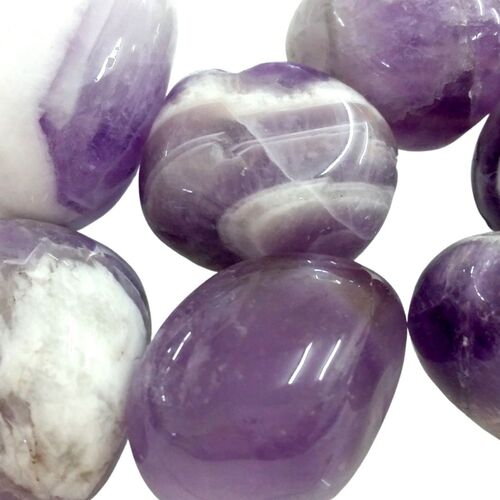 Silverstone Tumbled Stones AMETHYST CHEVRON 200g with Explanation Card