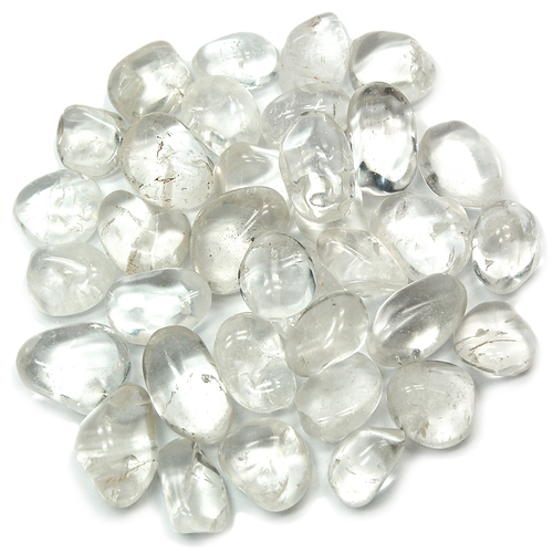 Silverstone Tumbled Stones CLEAR QUARTZ 100g with Explanation Card