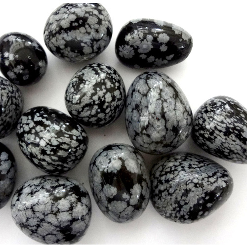 Silverstone Tumbled Stones SNOWFLAKE OBSIDIAN 100g with Explanation Card